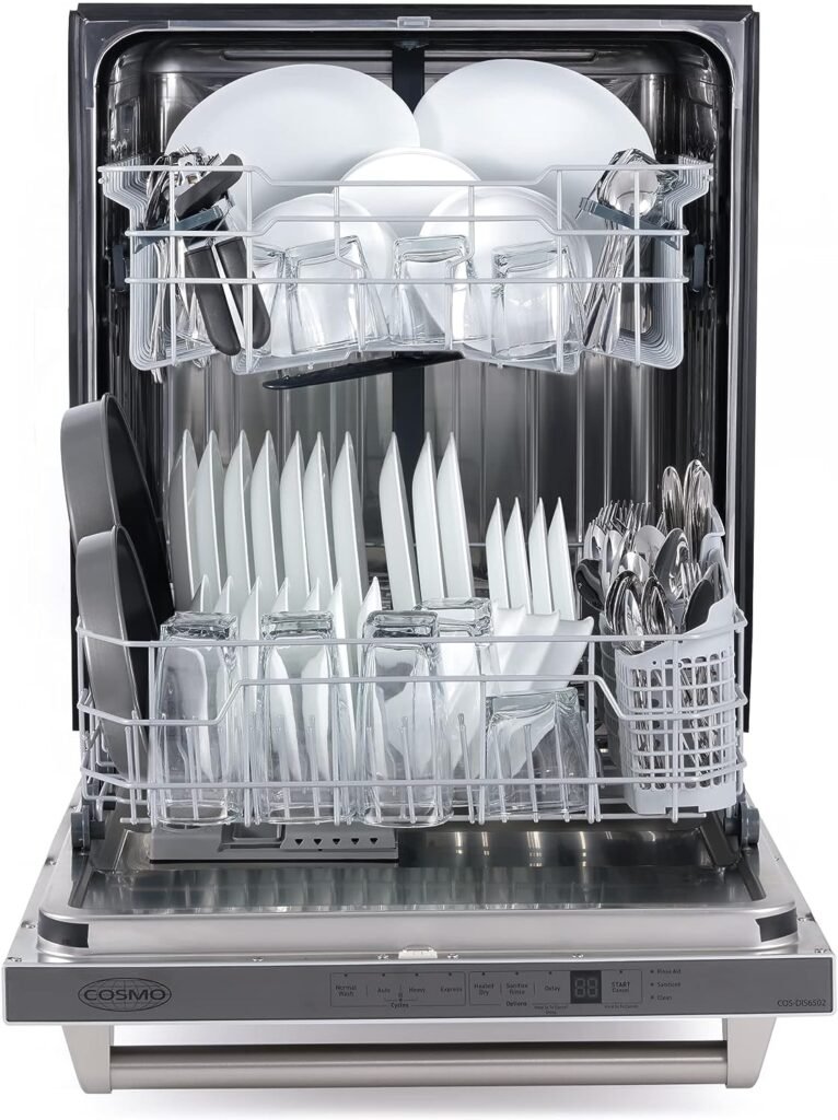 COSMO COS-DIS6502 24 in. Dishwasher in Fingerprint Resistant Stainless Steel with Stainless Steel Tub